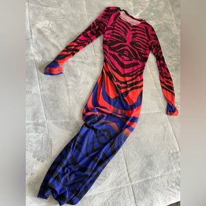 Multicolored zebra print dress